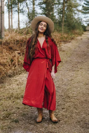 25% OFF Khroma Aquaria Robe Dress in Chili Red - Free Size