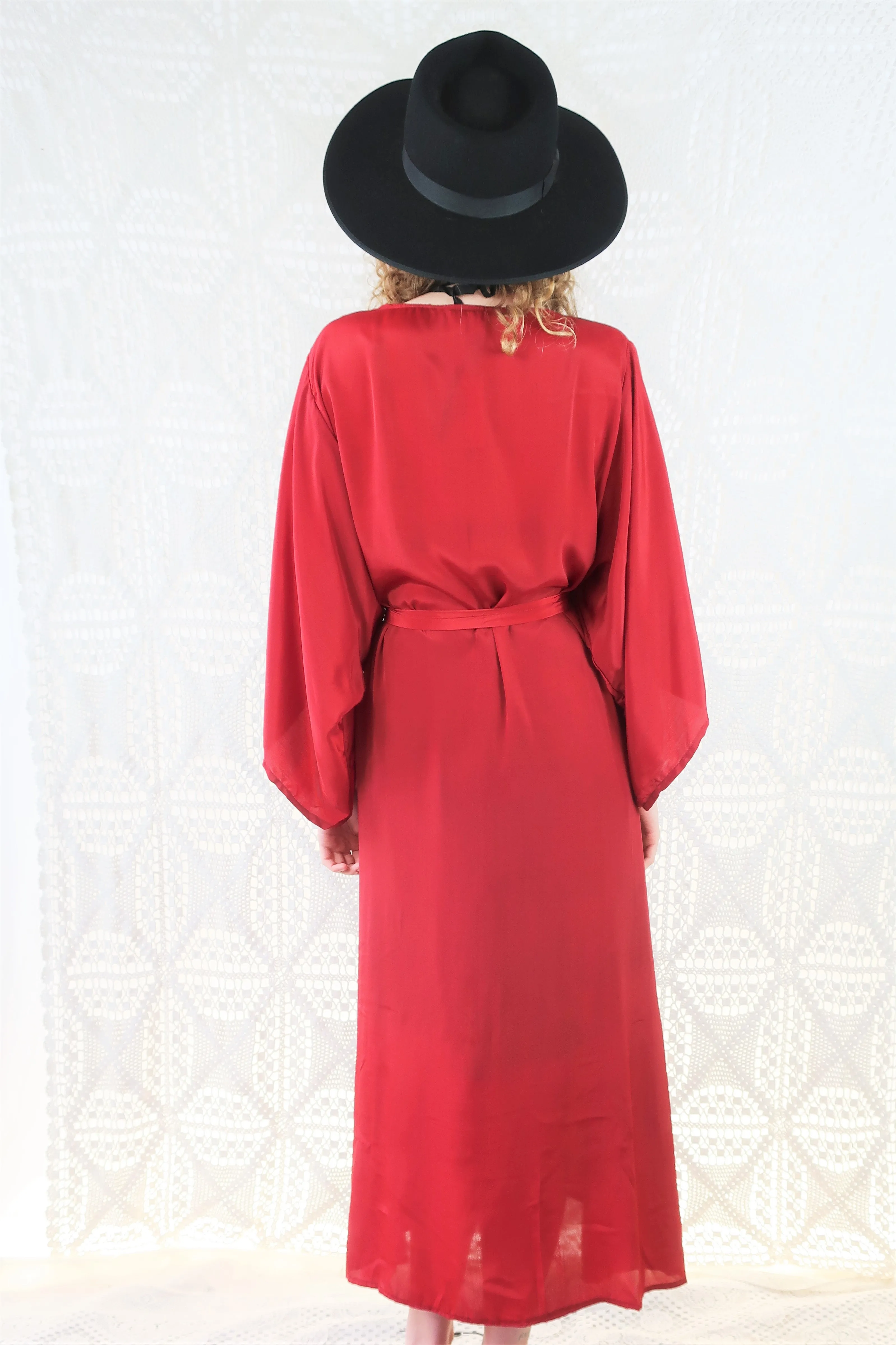 25% OFF Khroma Aquaria Robe Dress in Ruby Red - Free Size