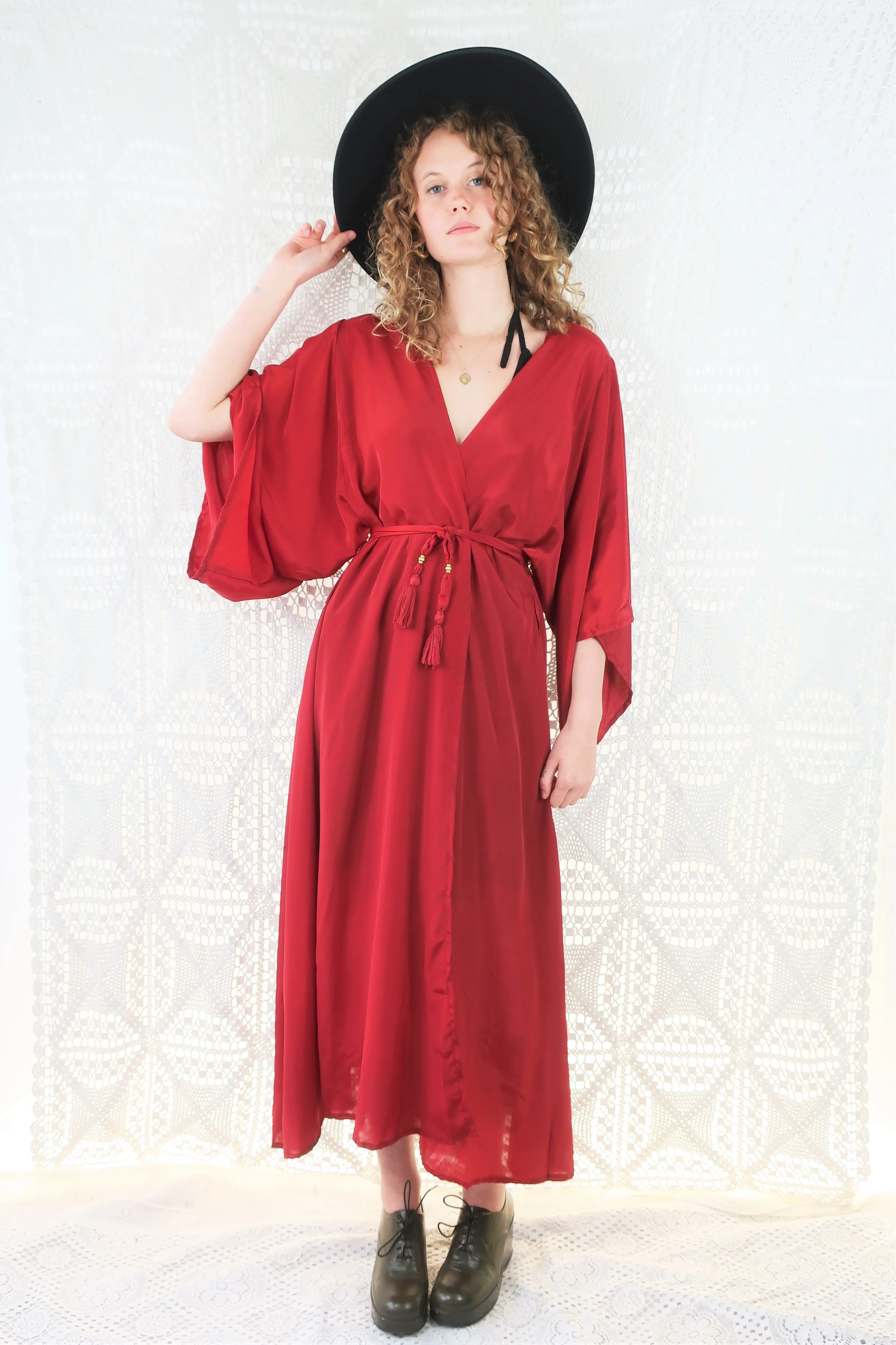 25% OFF Khroma Aquaria Robe Dress in Ruby Red - Free Size