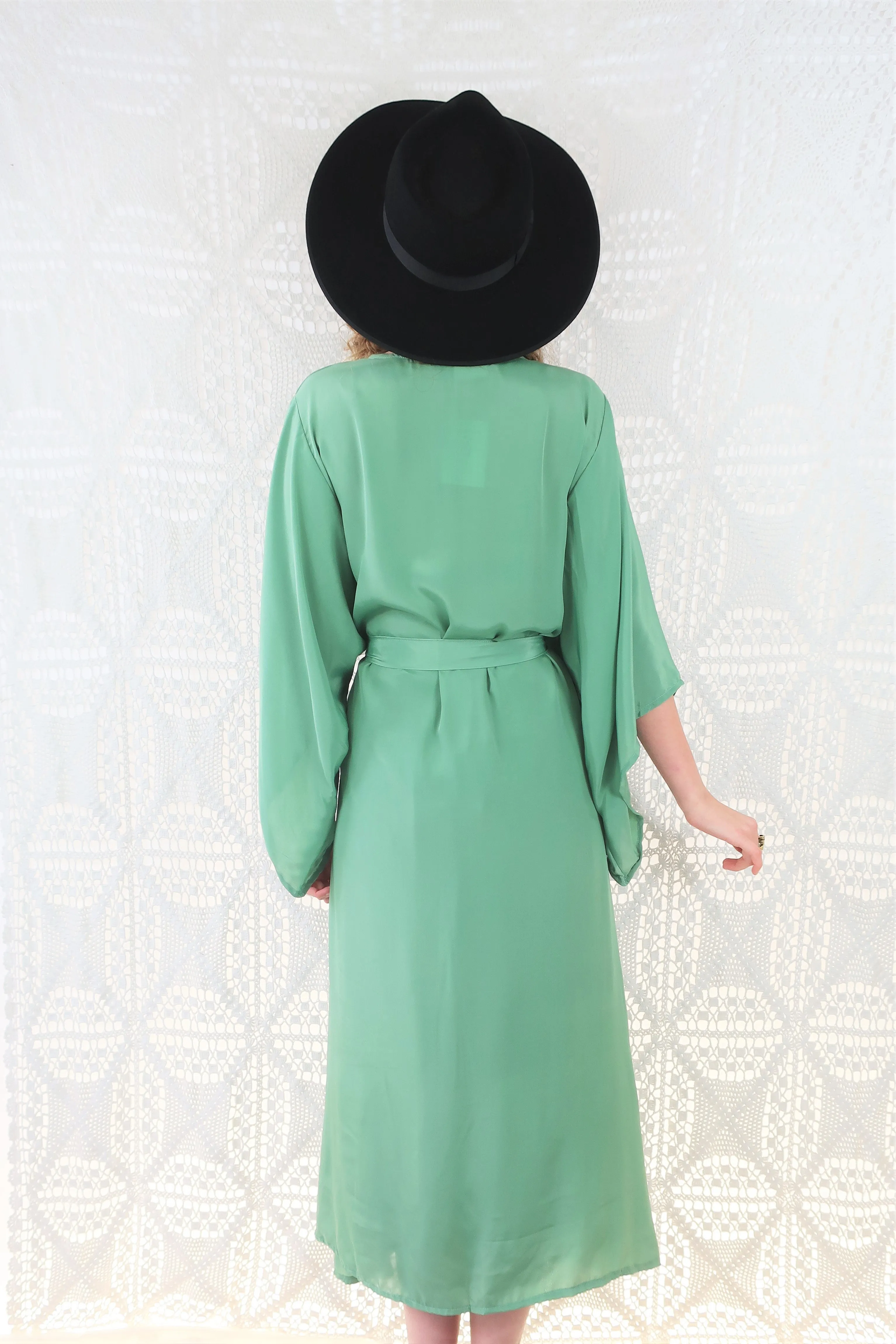 25% OFF Khroma Aquaria Robe Dress in Sage Green - Free Size
