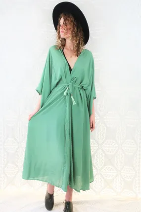 25% OFF Khroma Aquaria Robe Dress in Sage Green - Free Size