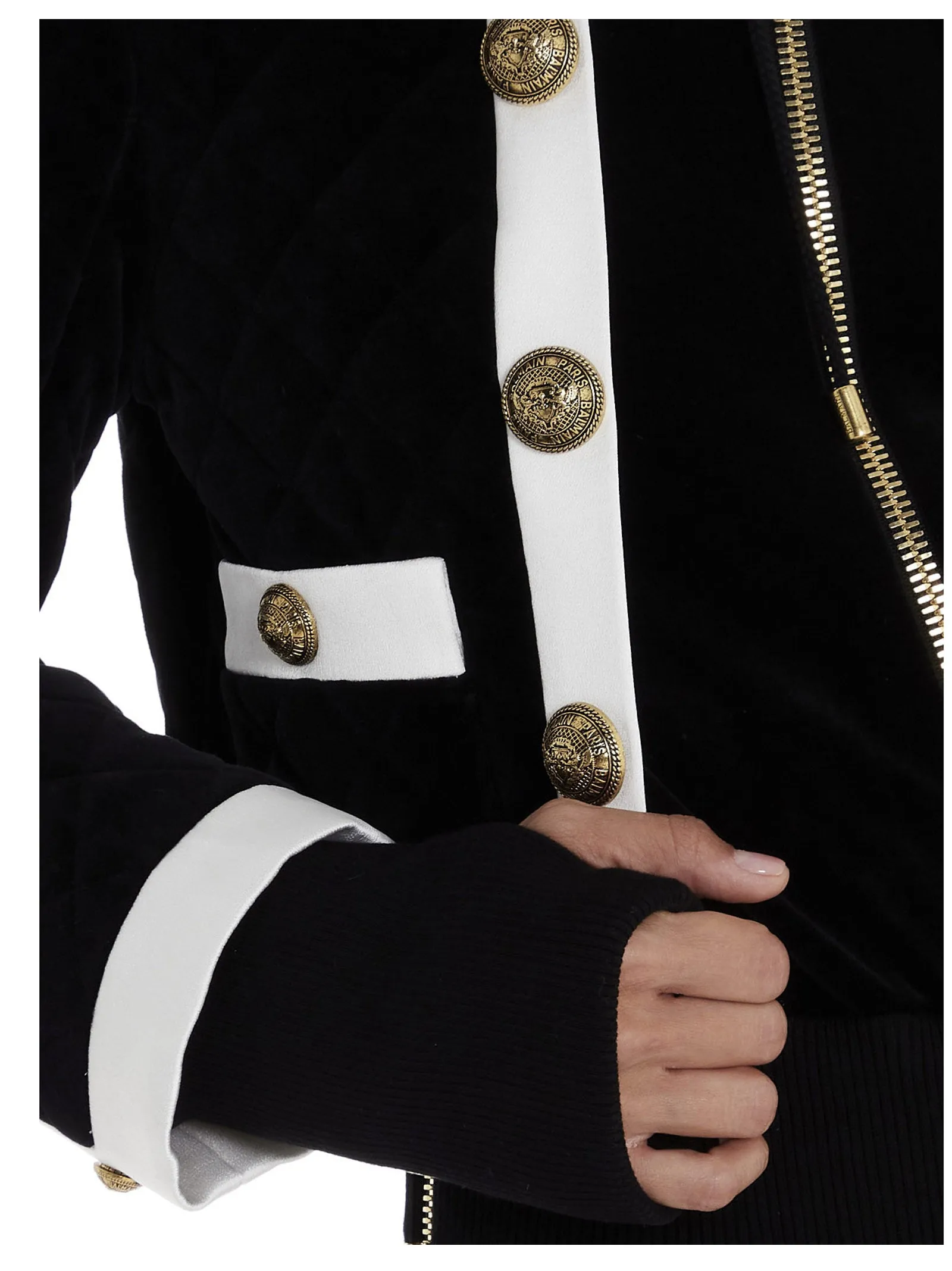 Balmain Quilted Hooded Bomber Jacket