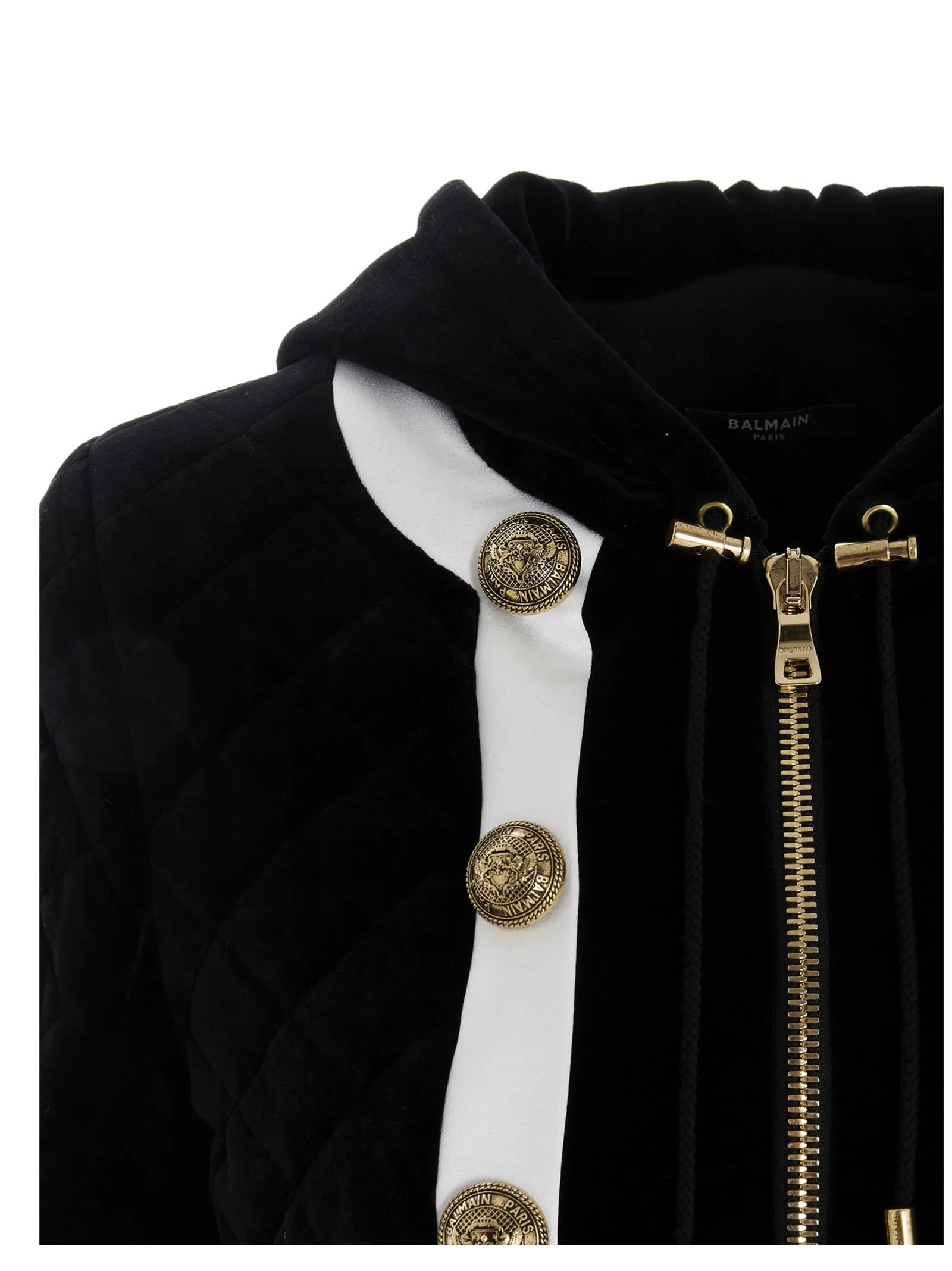 Balmain Quilted Hooded Bomber Jacket