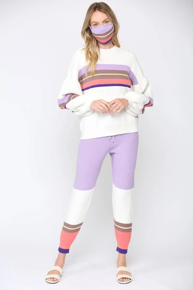 Color Block Knit Pants