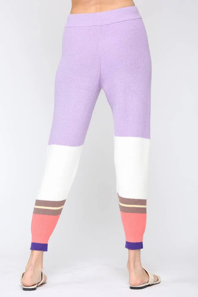 Color Block Knit Pants
