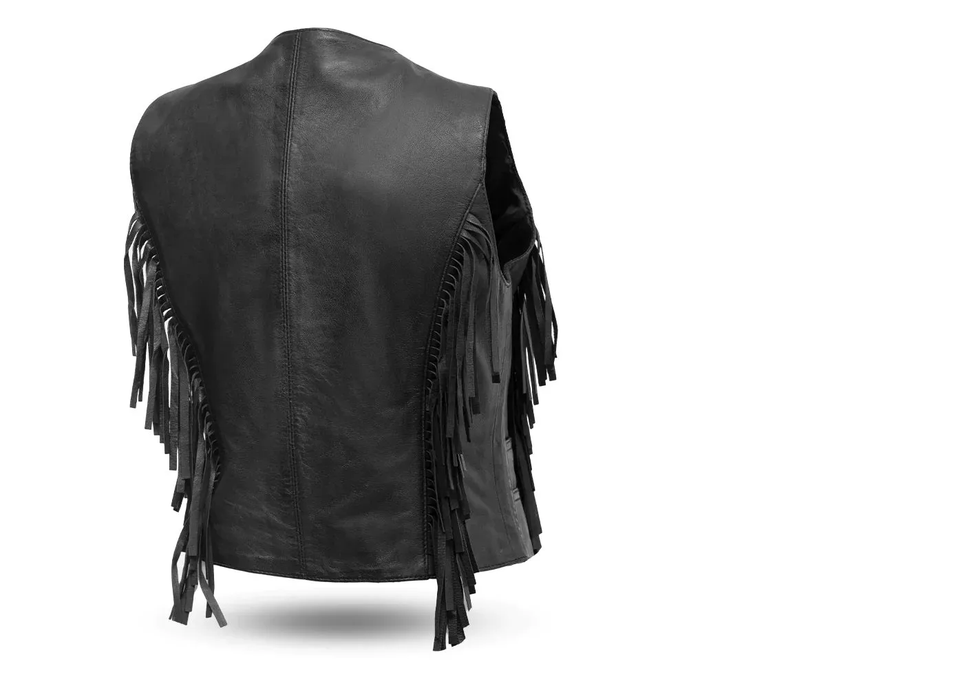FIL572SDM | Apache - Women's Motorcycle Fringe Leather Vest
