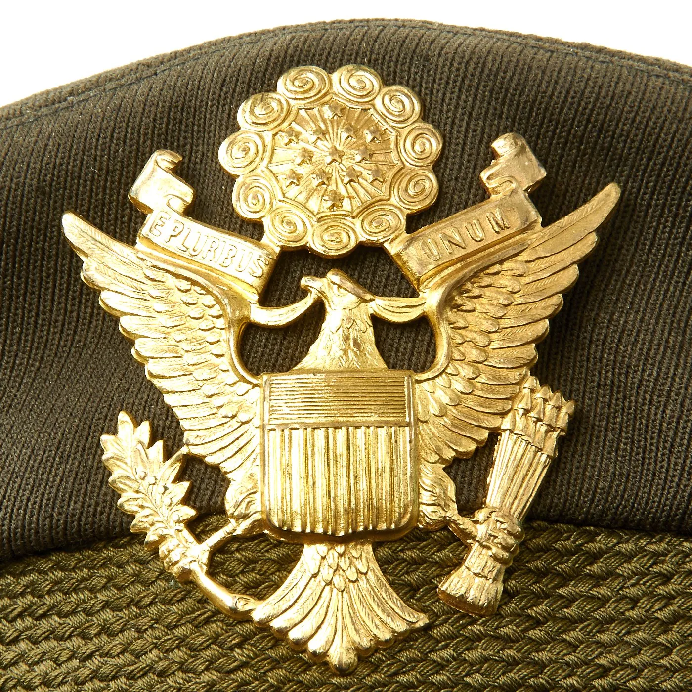 Original U.S. WWII USAAF Officer OD Green Crush Cap by Imperial Cap Works of Denver - Size 7 1/8