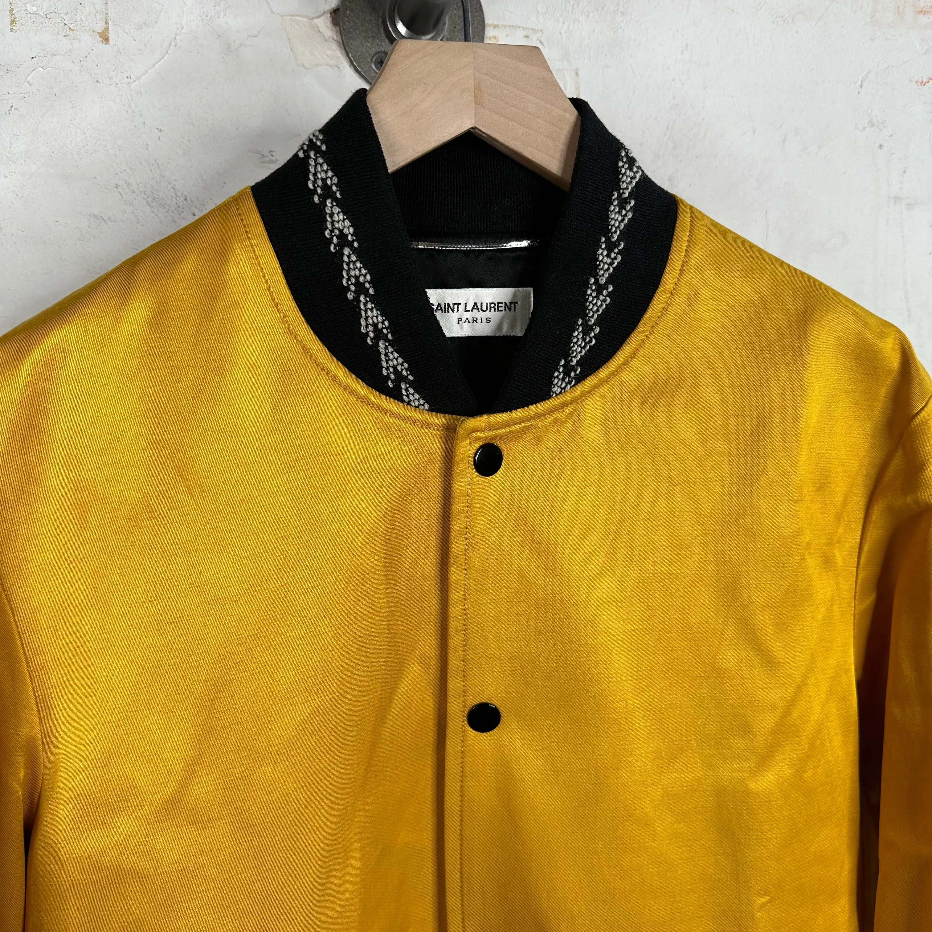 Saint Laurent Satin Sequined Teddy Jacket