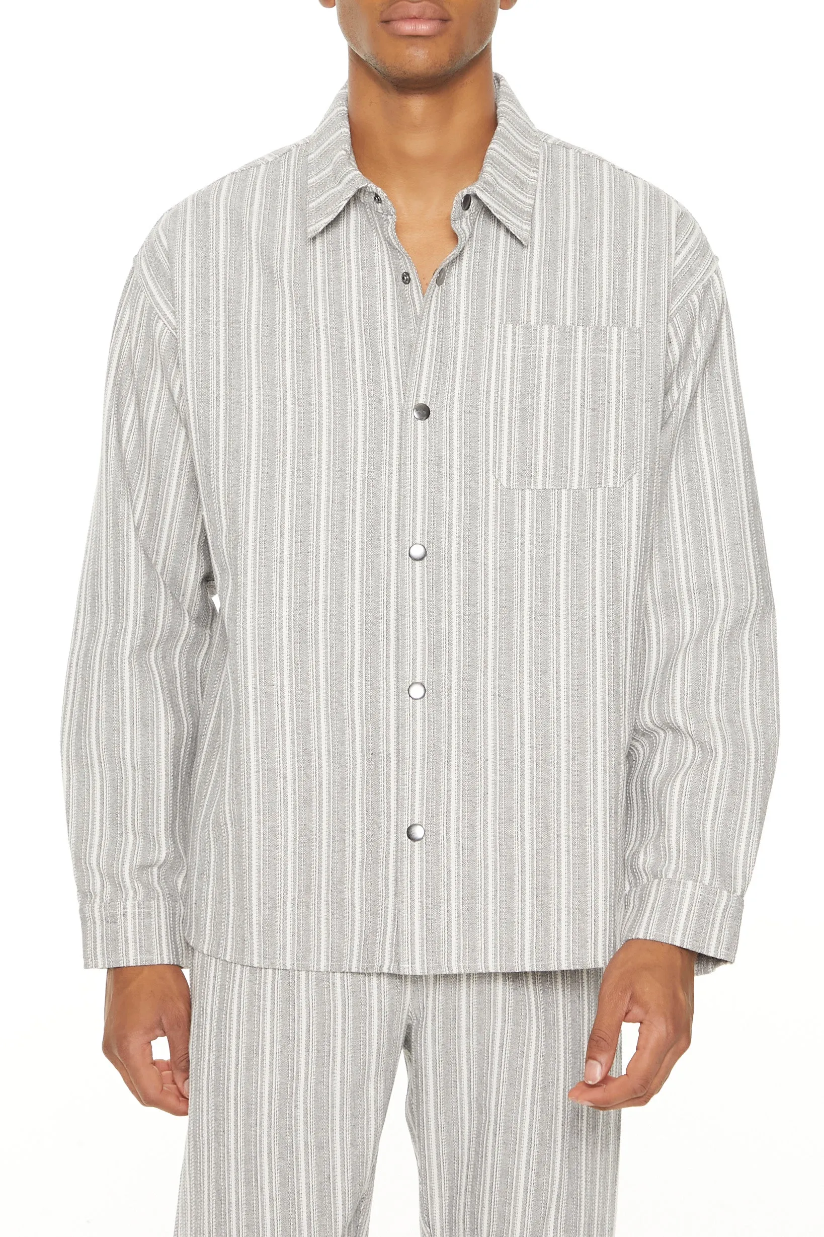 Textured Striped Shacket